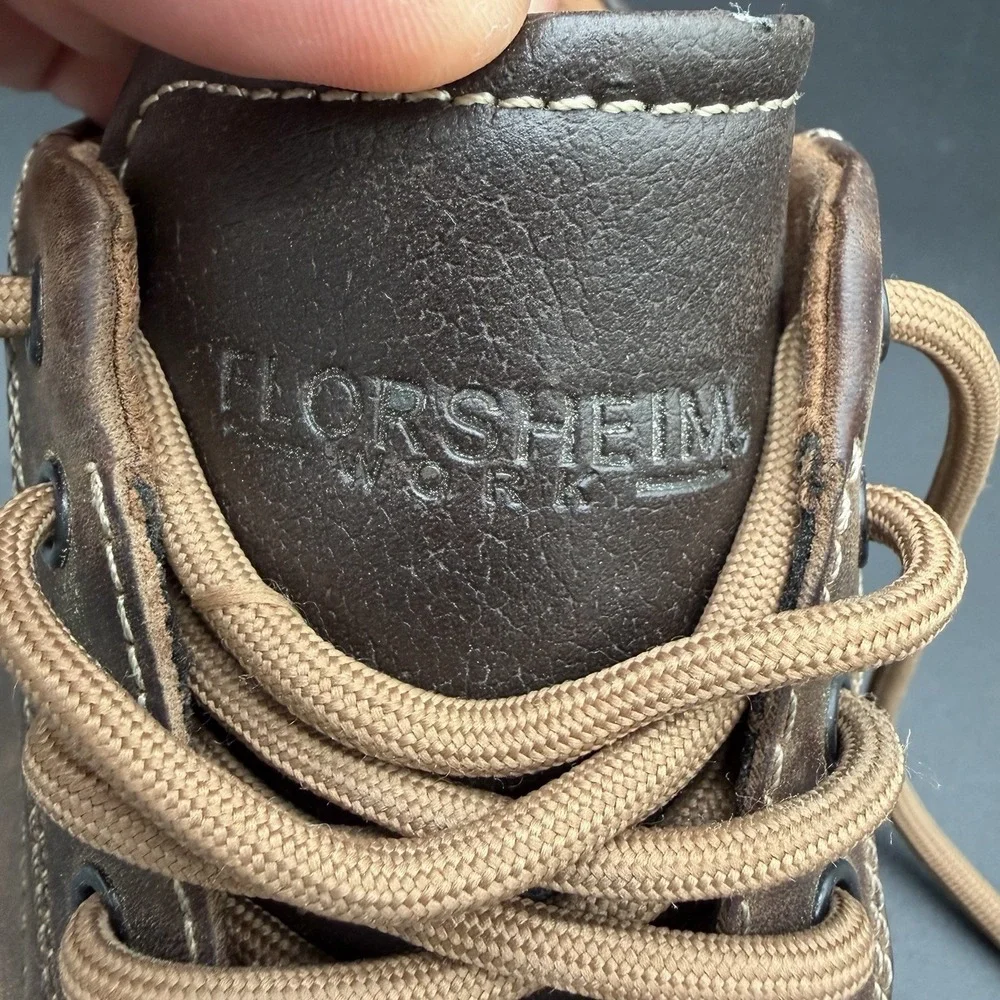 Florsheim Gridley Mens Size 10 D Brown Leather Steel Toe Safety Work Shoes